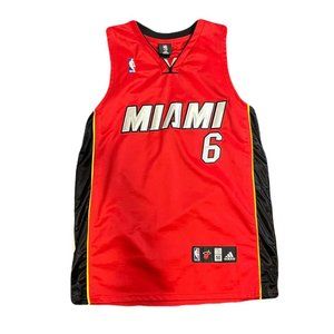 Adidas Miami Heat Authentic Lebron James 6 Jersey Red Size 50